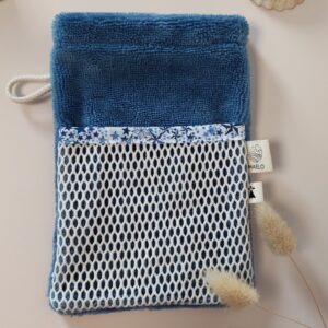Gant exfoliant bleu