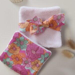 Lingettes lavables rose