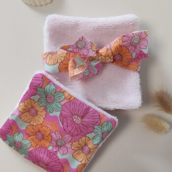 Lingettes lavables (2) Lingettes lavables rose