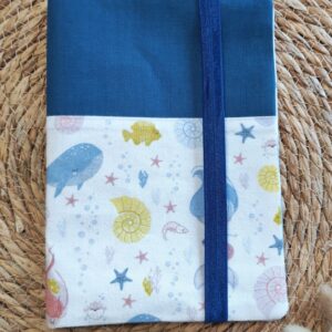 Protège carnet de santé bébé en tissu – Océan – Personnalisable