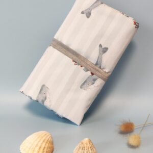Matelas à langer nomade imperméable – Baleine et phare – Éponge de bambou